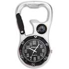VistaBella Silver Tone Compass Black Dial Belt Clip Pocket Watch