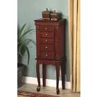 Coaster Beautiful Rich Brown Finish Jewelry Armoire with Mirror