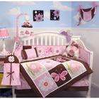 SoHo Designs Pink and Brown Sweetie Garden Baby Nursery 10 pcs Crib 