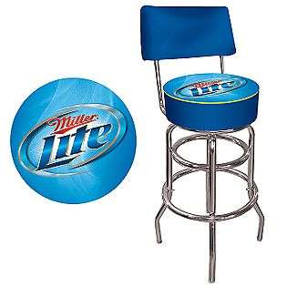 Miller Lite Padded Bar Stool with Back  Trademark Fitness & Sports 