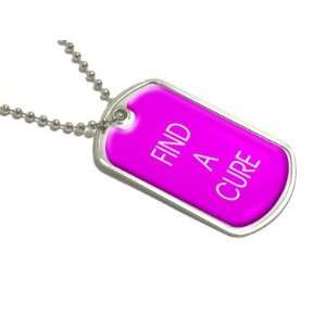  Find a Cure   Military Dog Tag Keychain Automotive