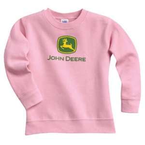  John Deere Toddler Pink Trademark Crewneck Sweatshirt 