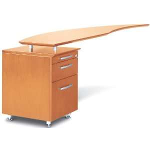    Curved Desk Left Return w/Pencil Box File Pedestal