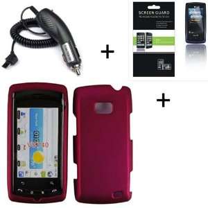   Hard Protector Case + Screen Protector + Car Charger for LG VS740 Ally