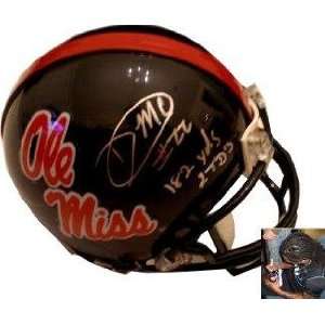  Dexter McCluster signed Ole Miss Rebels Mini Helmet 182YDS 