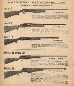 1964 MARLIN AD MARK I II IV 55 GOOSE GUN SHOTGUN  