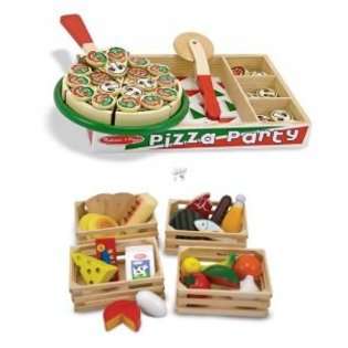   Doug Wooden Pizza Party Playset Food Groups Hair Bow 