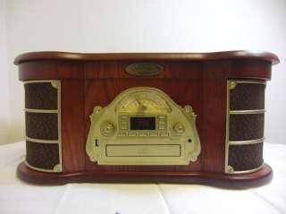  Pro Home PTCDS1U Vintage Classical Turntable AM/FM Radio CD Player 