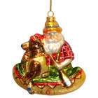 Krebs Santa Claus With Candy Cane Entwerfer Glass Christmas Ornament