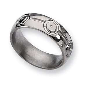  Titanium Circle Design 7mm Polished Band TB142 8.5 