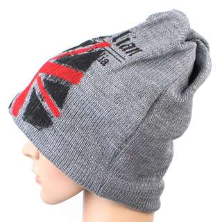   Neck Warmer Ski Cap Skull Knit Union Jack Beanie Hat YS3004GY  