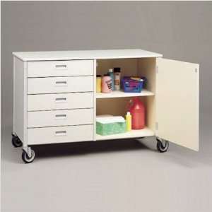 Five Drawer Storage Cabinet with Shelf Size: 30 H, Color 