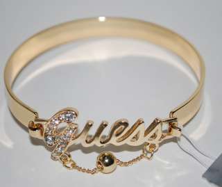 GUESS Logo Jewelry RHINESTONE Gold tone Bracelet NEW  