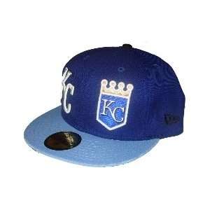  Kansas City Royals New Era Blue Fitted Hat Cap (8): Sports 