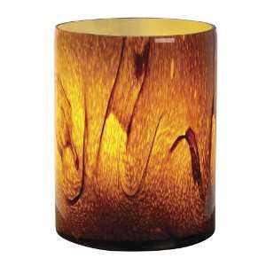  Amber Glass Cylinder Accent Lamp