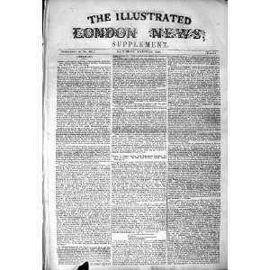    1850 FOUR PAGES ILLUSTRATED LONDON NEWS SUPPLEMENT