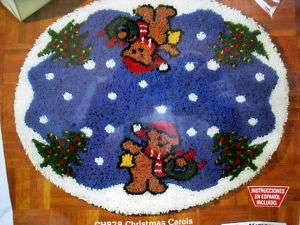 TREE SKIRT Latch Hook Kit,CHRISTMAS CAROLS,Teddy Bear  