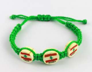 PCS Lebanon Flag green adjustable bracelets  