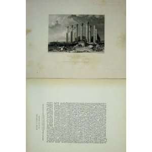  1836 Ancient Gergesha Ruins Djerash Bible Landscape