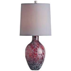   Home Ty Orchid Crackle Finish Glass Table Lamp: Home Improvement