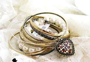 13 in1 Fashion Circle Leopard Pearl Bangle Bracelet k16 great gift 