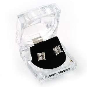  Brilliant Cut Crystal Clear CZ Stud Earrings Jewelry