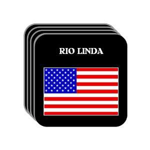 US Flag   Rio Linda, California (CA) Set of 4 Mini Mousepad Coasters
