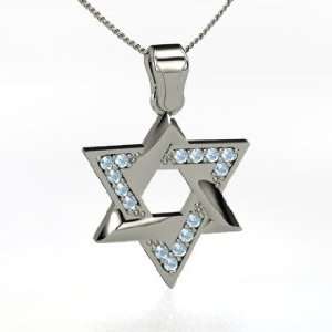  Star of David Pendant with Gems, Sterling Silver Necklace 