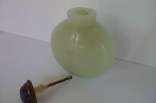 CHINESE ANTIQUE WHITE JADE LARGE SNUFF BOTTLE~AMETHYST TOP~OLD NO 