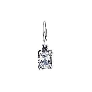   Sterling Silver Antiqued Diamond like Cubic Zirconia Earrings Jewelry