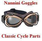 streetfighter brown leather tan smoked lens italian motorcycle goggles 