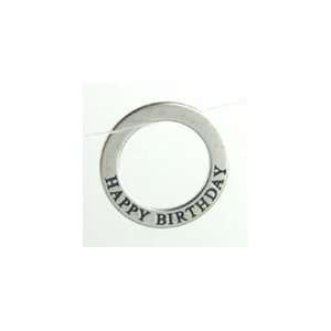  Sterling Silver Affirmation Ring Charm   Happy Birthday 