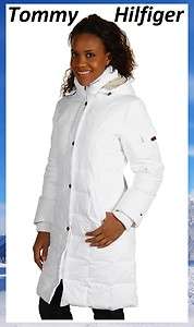 Tommy Hilfiger Womens Hooded Down & Feathers Coat Size L NEW  