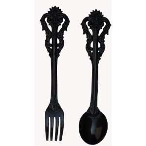  Giant Spoon and Fork (Mini Version) Black Epoxy
