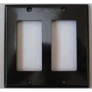  Leviton Dual Outlet Light Switch Wall Plate Cover   Black 