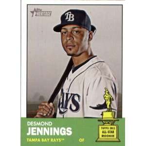  2012 Topps Heritage 195 Desmond Jennings   Tampa Bay Rays 