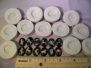 Miniature Zodiac Cameo Lot 12 Hard Polymer Clay Molds Astrology  