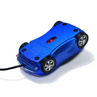 USB 3D Blue Car Shape Optical Mouse Mice For Laptop PC  