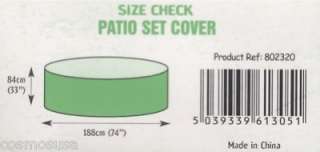 ROUND PATIO TABLE & CHAIR SET Cover  74W x 74L x 33H Outdoor 