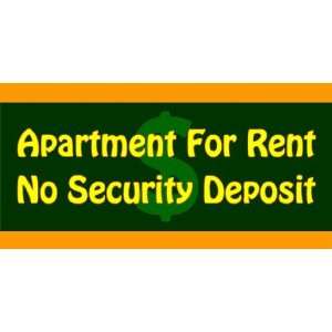 3x6 Vinyl Banner   Apartment For Rent No Security Deposit 
