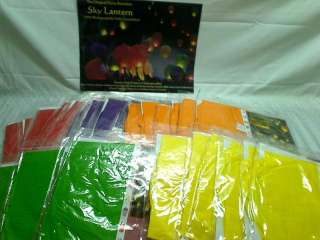   SKY LANTERNS 40 Tall Hot Air Balloons   6 ASSORTED COLORS  