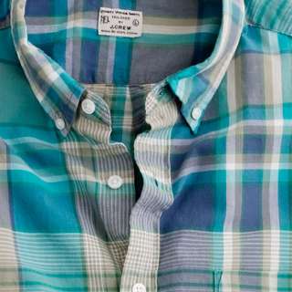 Button down shirt in teal madras   madras shirts   Mens shirts   J 