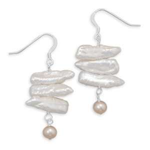  Pearl earrings on Silver Sterling French Wire Everything 