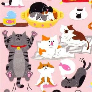    cute small stickers with many cats Japan kawaii Toys & Games