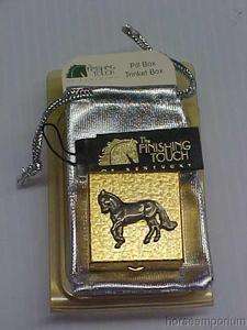 Horse Design Pill or Trinket Box Set Silver and Gold  