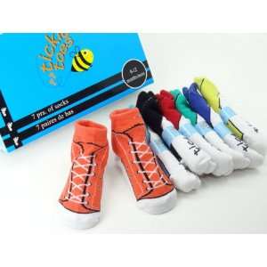 Tickle Toes 7 Pair Lace Up Sneaker Infant Socks