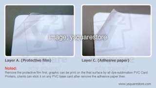   White ISO Label Back Sticker 4 dye sublimation PVC Card Printer  