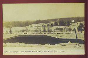 PLEASANT VALLEY, CT BRIDGE FLOOD DeMars RPPC c.1910s  