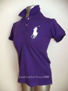NWT Ralph Lauren RL Womens Ladies Big Pony Polo Purple  