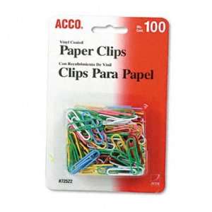  ACCO Nylon Coated Paper Clips CLIP,PAPER,VINYL,#2,AST 